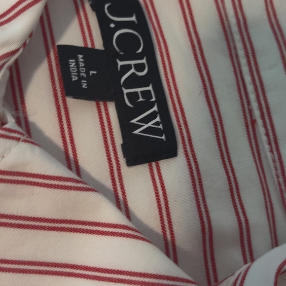 J. Crew Red and White Striped Shirt - Picture 4 of 8